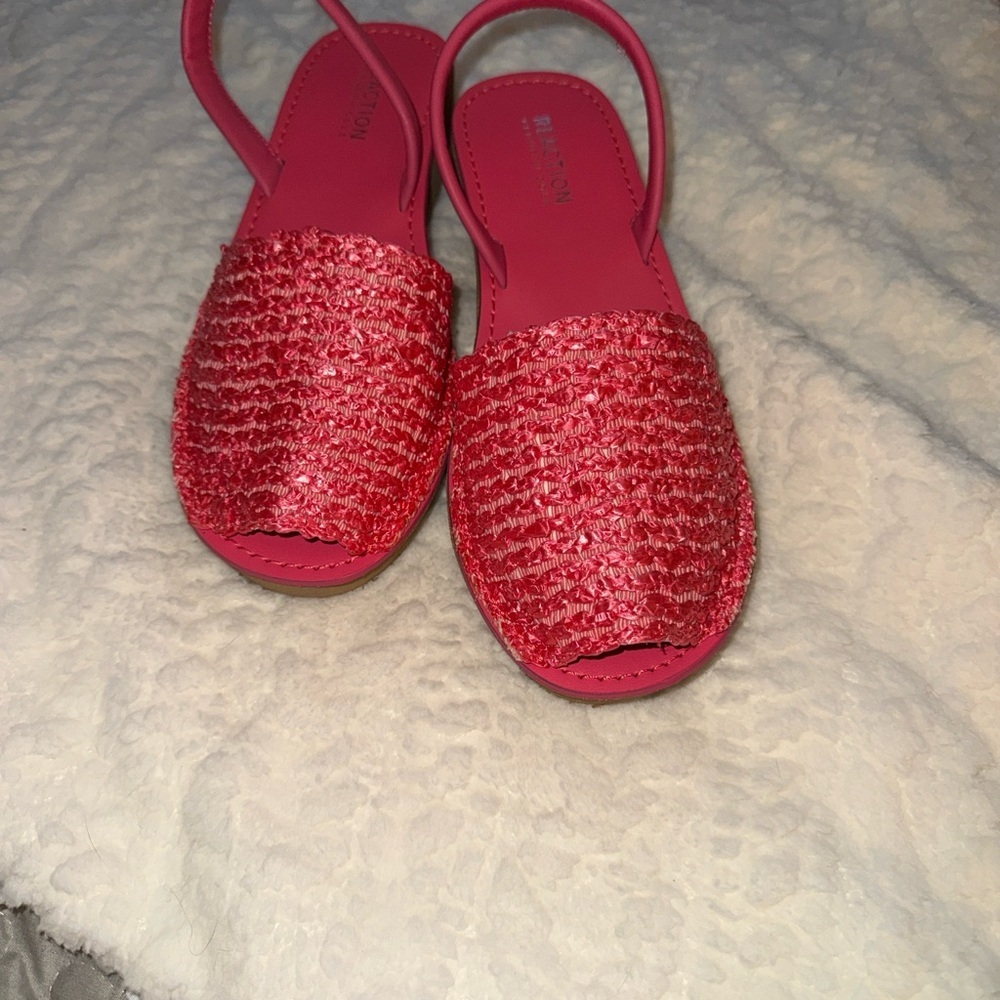 Kenneth Cole Reaction Pink Coral Woven Slingback Sandals - Picture 2 of 7